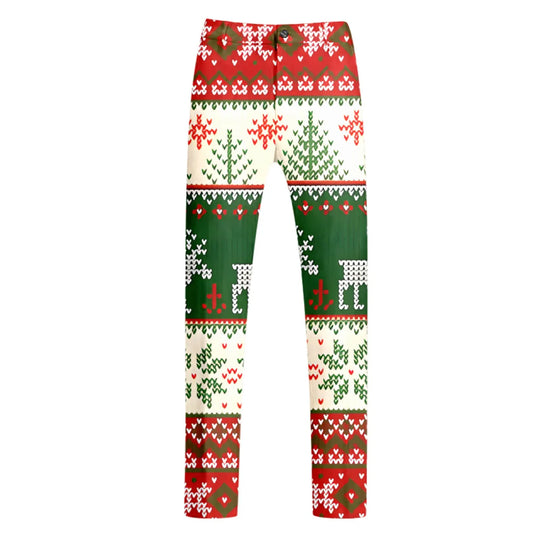 New Year Merry Christmas Suit Pants Men Holiday Party Wear Snowflake Printed Trousers Formal Wedding Button Suit Pants For Men-Deals With JT