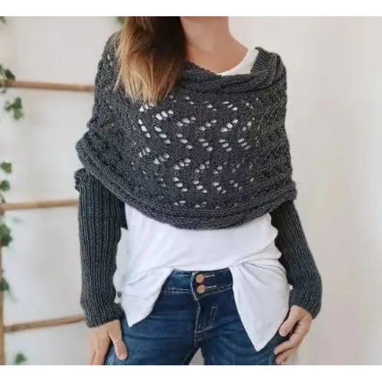 Knitted Double Sleeve Shawl