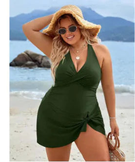 Sleek & Chic: Women's Push-Up Slimming Swimsuit Dress in Classic Colors