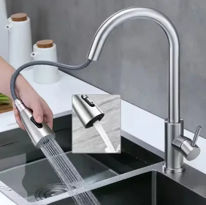 Brushed Nickel Pull-Out Kitchen Faucet