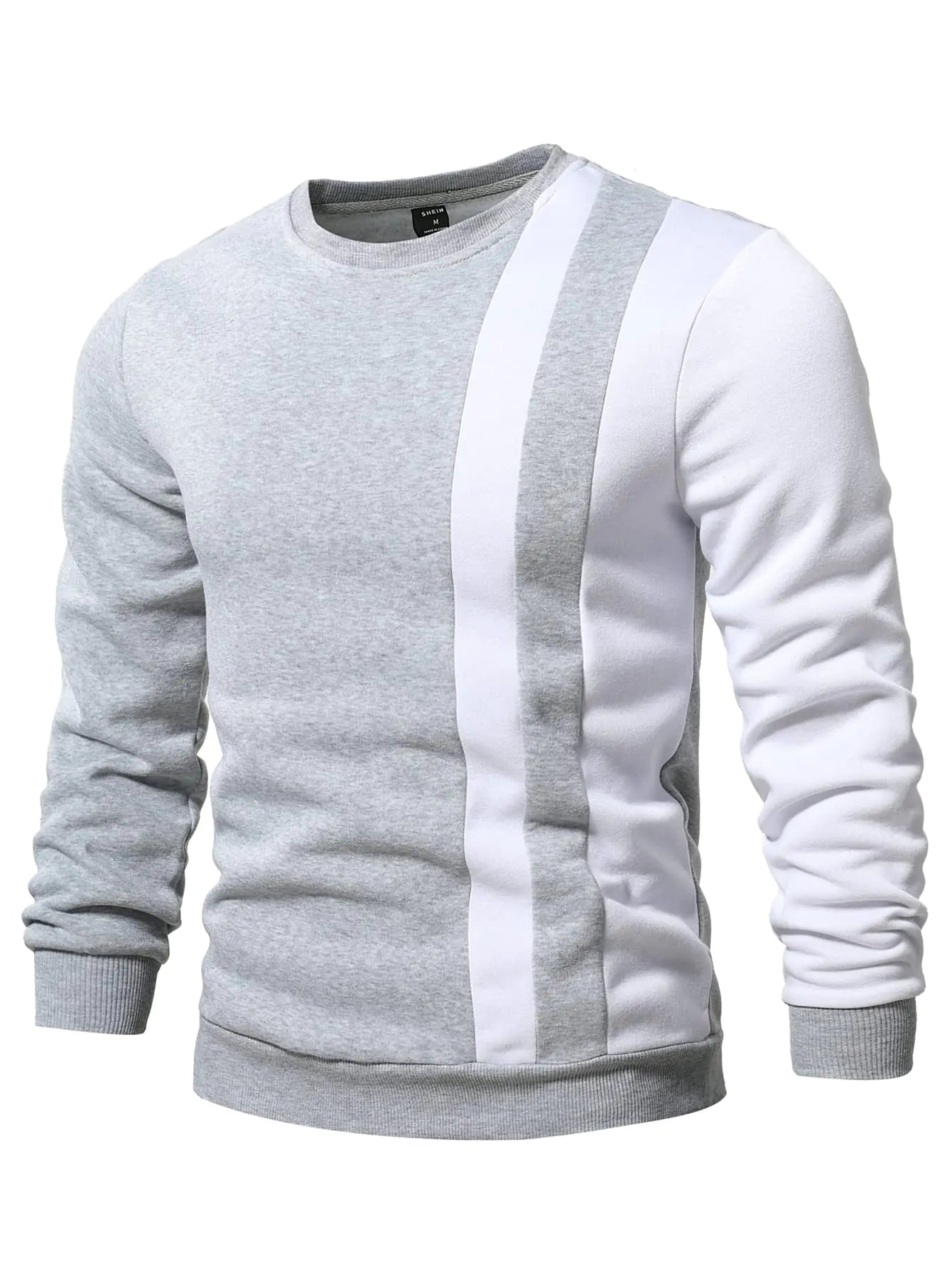 GORGLITTER Men's Crewneck Color Block Fleece Pullover Sweatshirt-Deals With JT