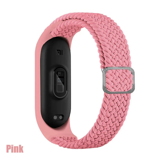 strap for Mi band 6 7 Elastic adjustable Nylon Braided bracelet Miband 6 7 5 4 Wristband correa for xiaomi band 6 7 4 3 5 Straps