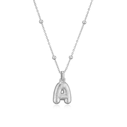 Lightweight Chunky Initial Necklace for Women Stainless Steel Link Alphabet Letter Pendant Necklaces Collar