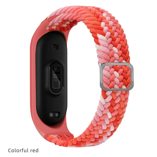 strap for Mi band 6 7 Elastic adjustable Nylon Braided bracelet Miband 6 7 5 4 Wristband correa for xiaomi band 6 7 4 3 5 Straps