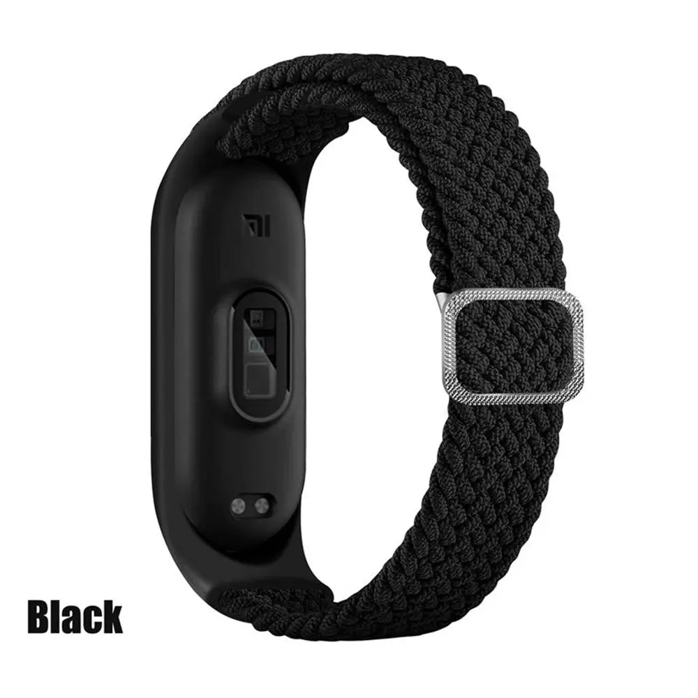 strap for Mi band 6 7 Elastic adjustable Nylon Braided bracelet Miband 6 7 5 4 Wristband correa for xiaomi band 6 7 4 3 5 Straps