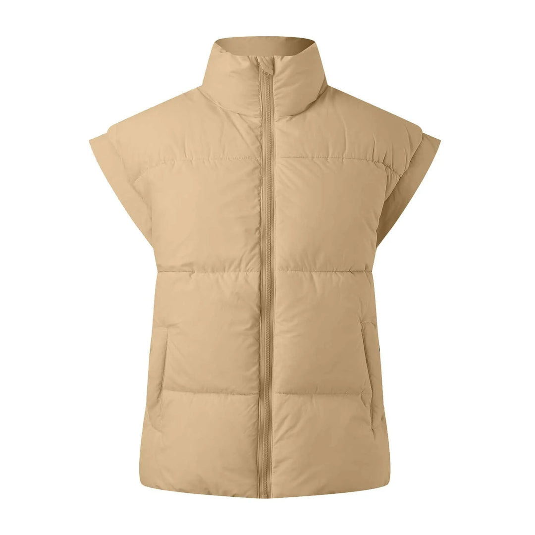 Women'S Vest Winter Oversized Vest Lightweight Stand Collar Flysleeve Insulated Padded Puffy Jackets Coat With Pockets 조끼-Deals With JT