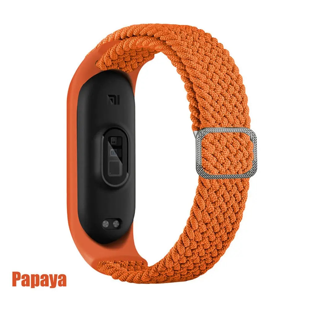 strap for Mi band 6 7 Elastic adjustable Nylon Braided bracelet Miband 6 7 5 4 Wristband correa for xiaomi band 6 7 4 3 5 Straps