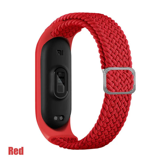 strap for Mi band 6 7 Elastic adjustable Nylon Braided bracelet Miband 6 7 5 4 Wristband correa for xiaomi band 6 7 4 3 5 Straps