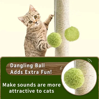 Cat Scratching Post with Hanging Balls & Sisal Rope Scratch Toy