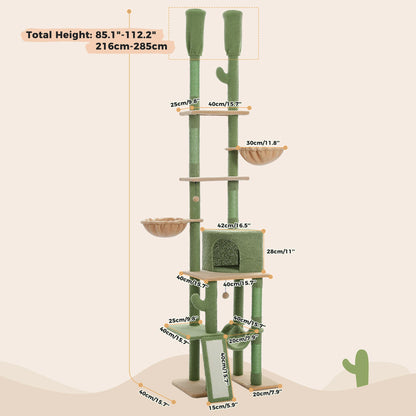 Cactus Cat Tree 7-Tier Tower | Hammocks, Condos & Scratching Posts