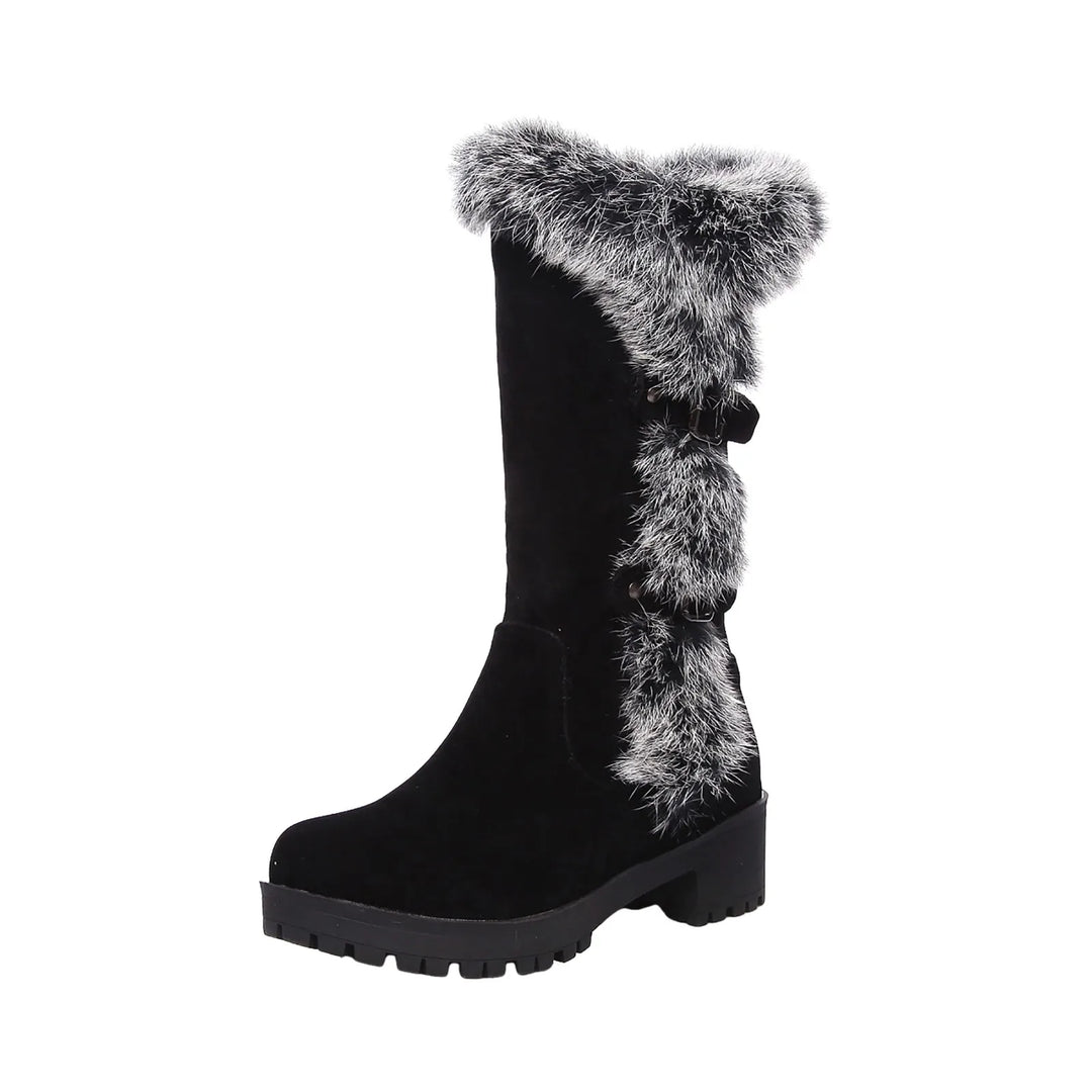 Dress Boots Women Mid Calf Boots New Fall And Winter New Women Casual Frosted Medium Length Boots Low Heel Snow Shoes Fashion