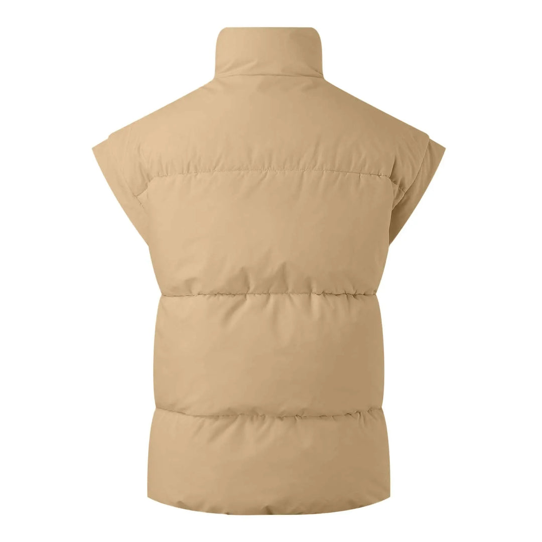 Women'S Vest Winter Oversized Vest Lightweight Stand Collar Flysleeve Insulated Padded Puffy Jackets Coat With Pockets 조끼-Deals With JT