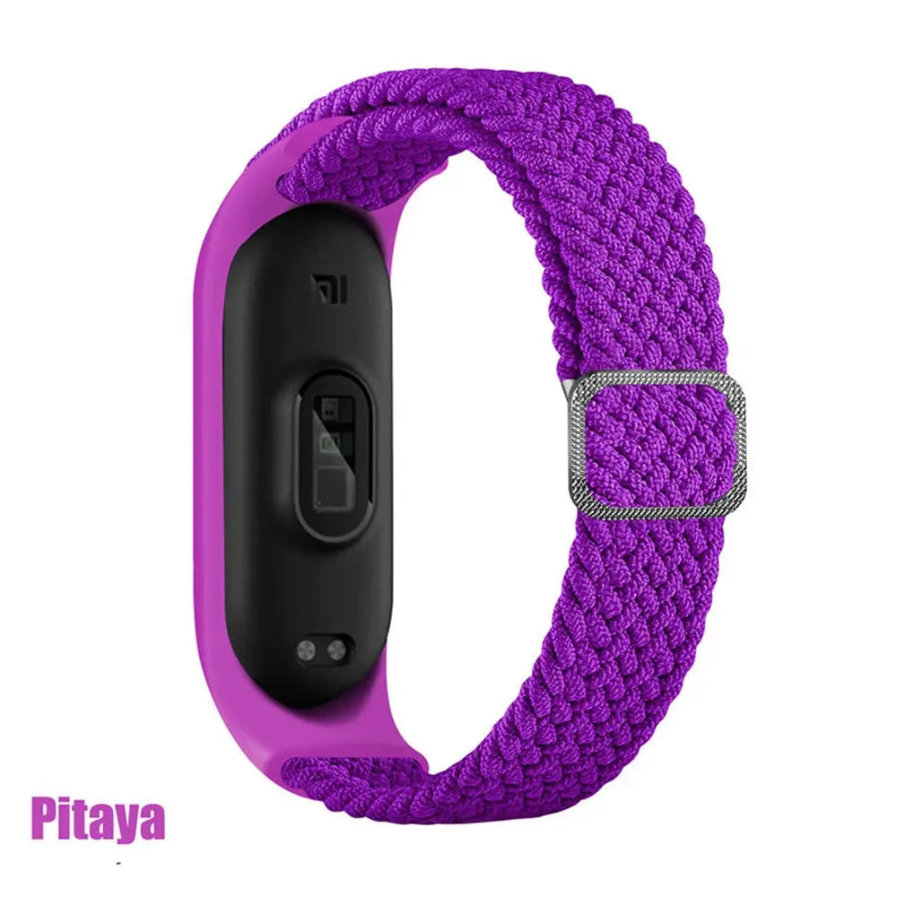 strap for Mi band 6 7 Elastic adjustable Nylon Braided bracelet Miband 6 7 5 4 Wristband correa for xiaomi band 6 7 4 3 5 Straps