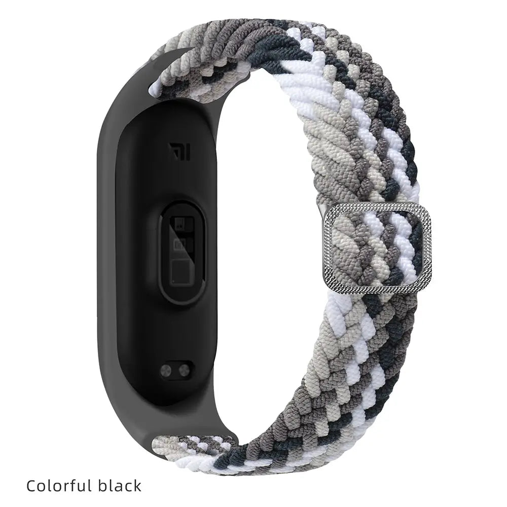 strap for Mi band 6 7 Elastic adjustable Nylon Braided bracelet Miband 6 7 5 4 Wristband correa for xiaomi band 6 7 4 3 5 Straps