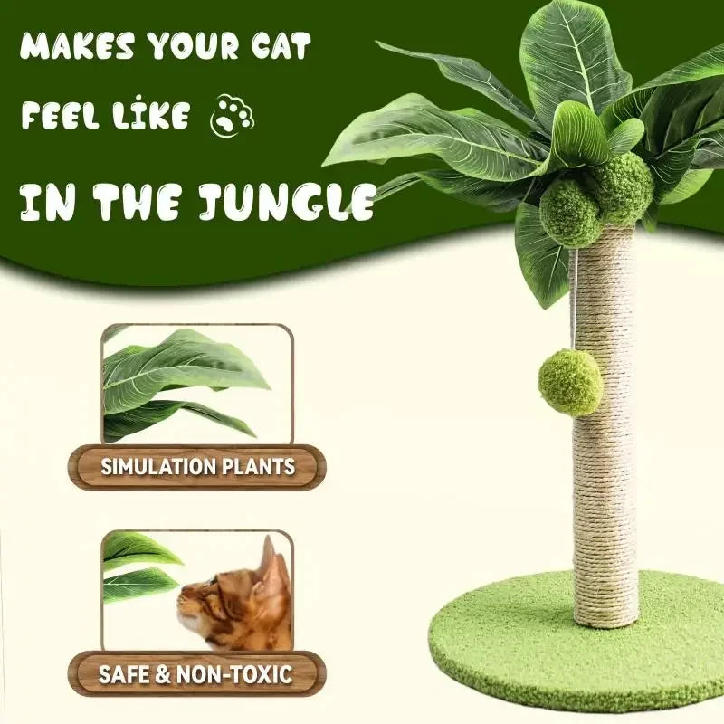 Cat Scratching Post with Hanging Balls & Sisal Rope Scratch Toy