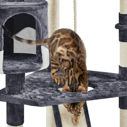 79in Multi-Level Cat Tree: Plush Perches & Scratching Posts