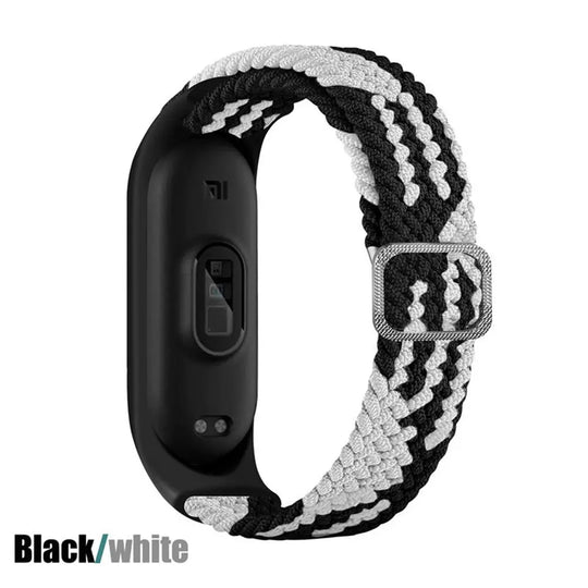 strap for Mi band 6 7 Elastic adjustable Nylon Braided bracelet Miband 6 7 5 4 Wristband correa for xiaomi band 6 7 4 3 5 Straps