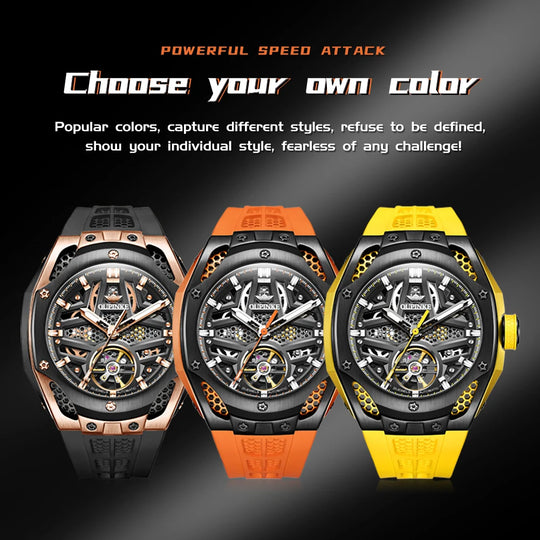 OUPINKE 9003 Men's Watches Luxury Tourbillon Automatic Mechanical Wristwatch Silicone Sapphire Waterproof Luminous Trend Watches-Deals With JT
