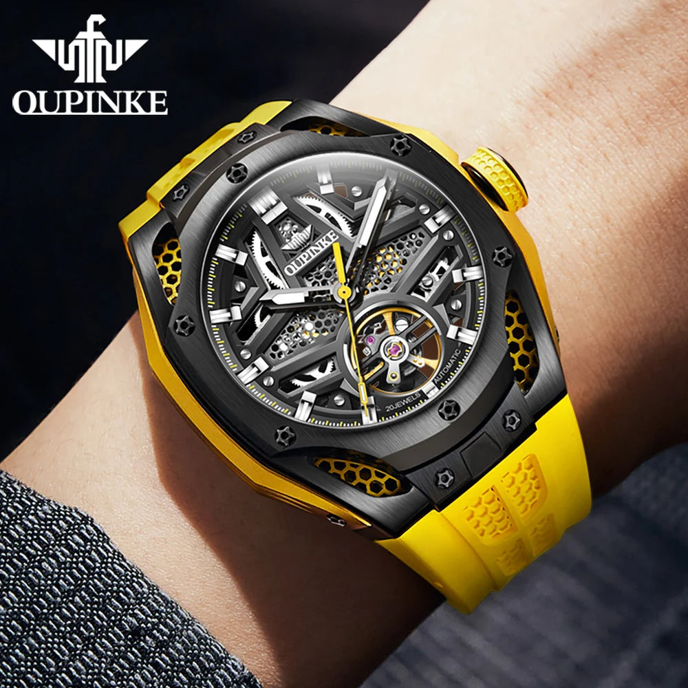 OUPINKE 9003 Men's Watches Luxury Tourbillon Automatic Mechanical Wristwatch Silicone Sapphire Waterproof Luminous Trend Watches-Deals With JT