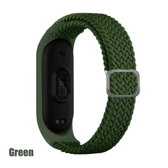 strap for Mi band 6 7 Elastic adjustable Nylon Braided bracelet Miband 6 7 5 4 Wristband correa for xiaomi band 6 7 4 3 5 Straps