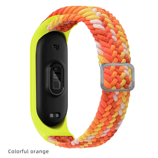 strap for Mi band 6 7 Elastic adjustable Nylon Braided bracelet Miband 6 7 5 4 Wristband correa for xiaomi band 6 7 4 3 5 Straps