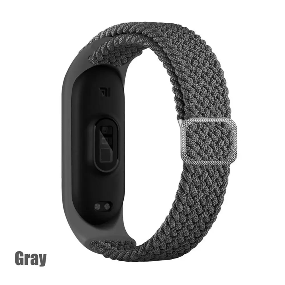 strap for Mi band 6 7 Elastic adjustable Nylon Braided bracelet Miband 6 7 5 4 Wristband correa for xiaomi band 6 7 4 3 5 Straps