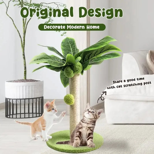 Cat Scratching Post with Hanging Balls & Sisal Rope Scratch Toy