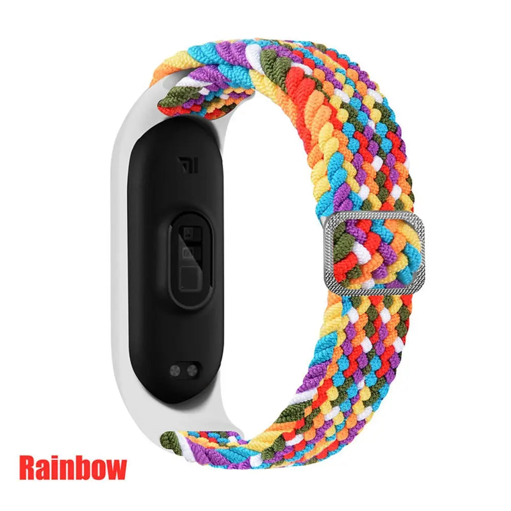 strap for Mi band 6 7 Elastic adjustable Nylon Braided bracelet Miband 6 7 5 4 Wristband correa for xiaomi band 6 7 4 3 5 Straps