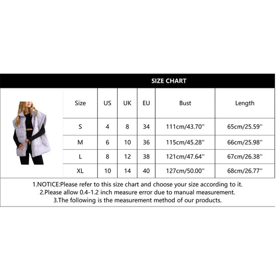 Women'S Vest Winter Oversized Vest Lightweight Stand Collar Flysleeve Insulated Padded Puffy Jackets Coat With Pockets 조끼-Deals With JT