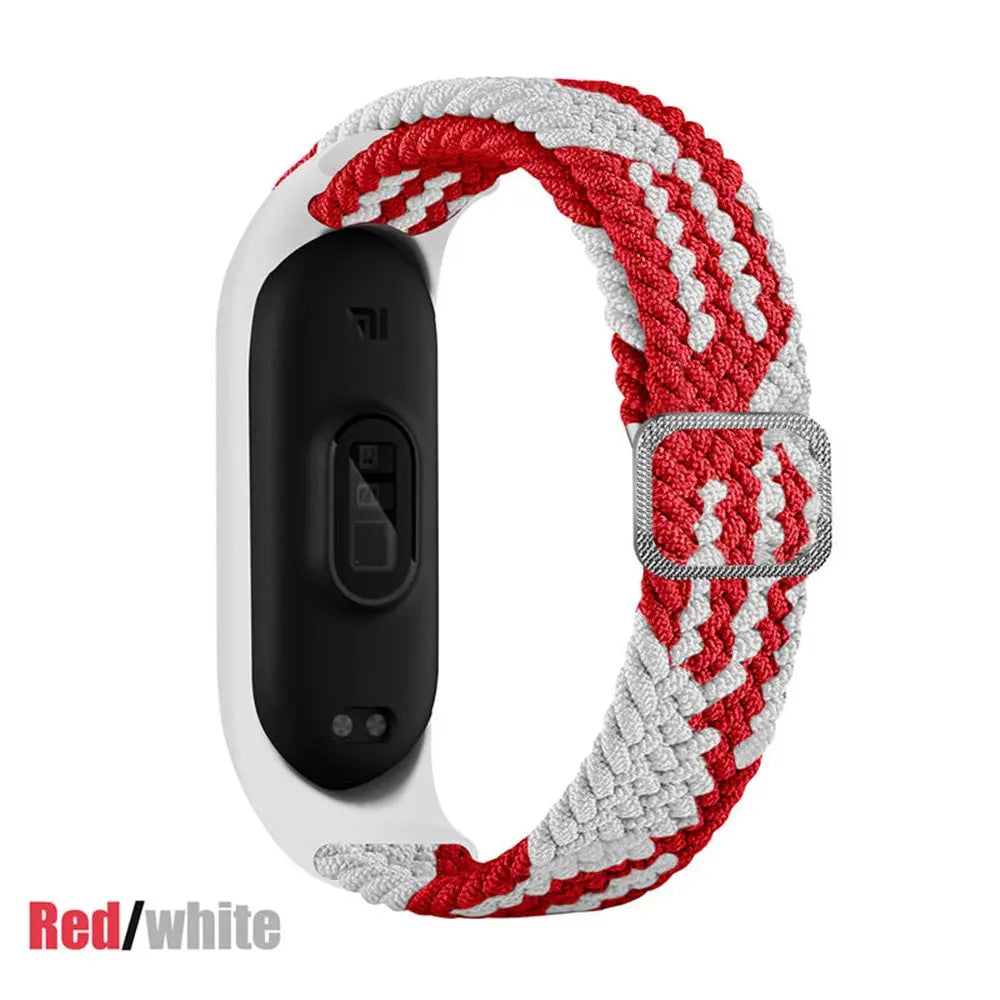 strap for Mi band 6 7 Elastic adjustable Nylon Braided bracelet Miband 6 7 5 4 Wristband correa for xiaomi band 6 7 4 3 5 Straps