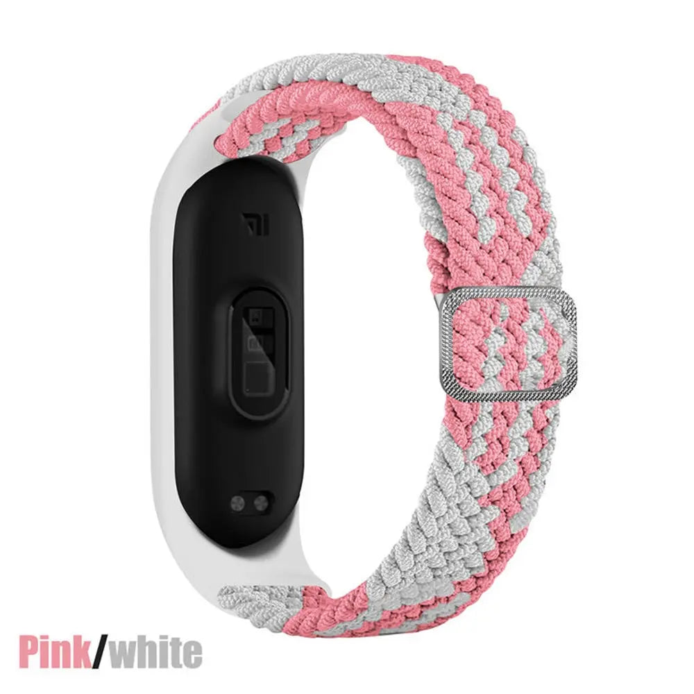 strap for Mi band 6 7 Elastic adjustable Nylon Braided bracelet Miband 6 7 5 4 Wristband correa for xiaomi band 6 7 4 3 5 Straps