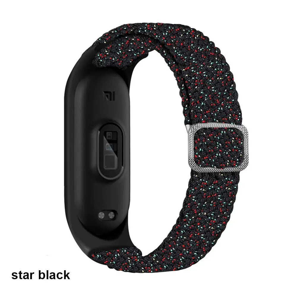 strap for Mi band 6 7 Elastic adjustable Nylon Braided bracelet Miband 6 7 5 4 Wristband correa for xiaomi band 6 7 4 3 5 Straps