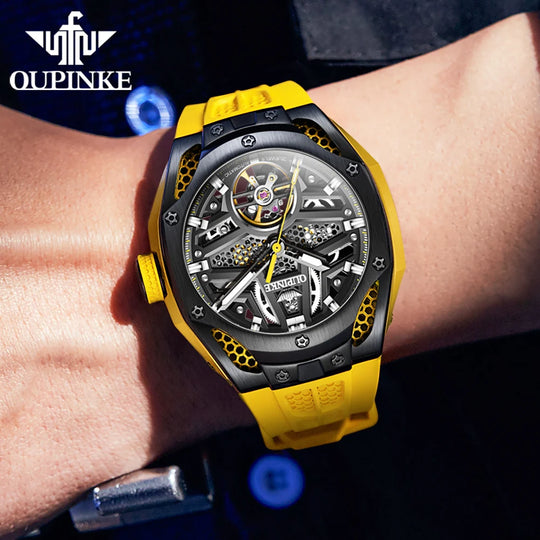 OUPINKE 9003 Men's Watches Luxury Tourbillon Automatic Mechanical Wristwatch Silicone Sapphire Waterproof Luminous Trend Watches-Deals With JT