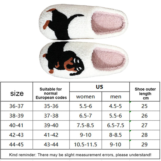Cute Dog Cotton Slippers for Woman Men 2024 New Autumn Winter Home Floor Shoes Anti-slip Light Weight Couples Indoor Warm Slides-Deals With JT