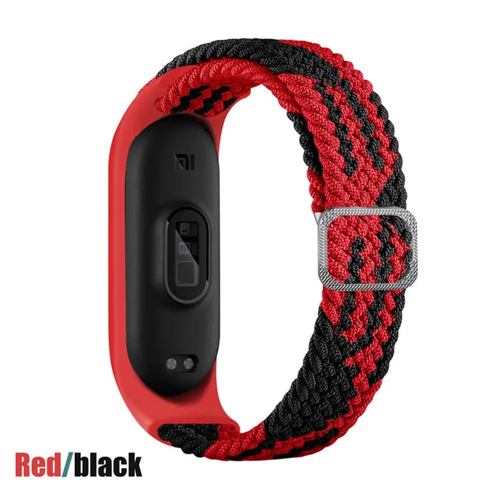 strap for Mi band 6 7 Elastic adjustable Nylon Braided bracelet Miband 6 7 5 4 Wristband correa for xiaomi band 6 7 4 3 5 Straps