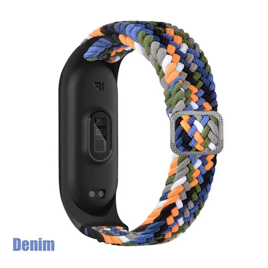 strap for Mi band 6 7 Elastic adjustable Nylon Braided bracelet Miband 6 7 5 4 Wristband correa for xiaomi band 6 7 4 3 5 Straps