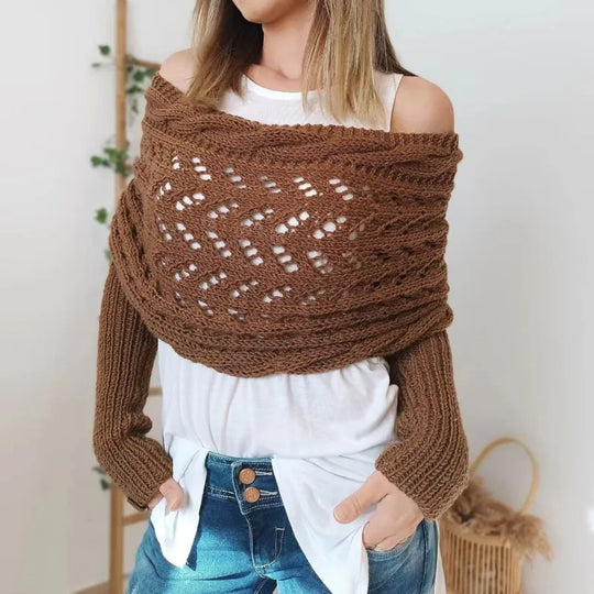 Knitted Double Sleeve Shawl