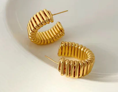 Copper Gold Spring Earrings