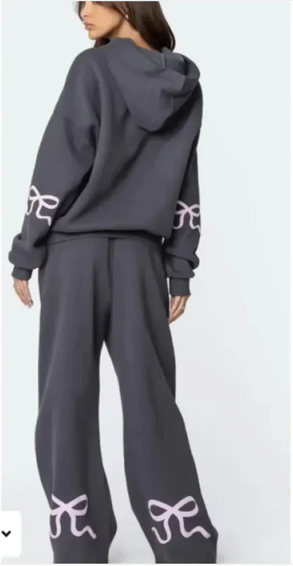 Fleece Hoodie and Casual Sports Suit Set for Plus Sizes