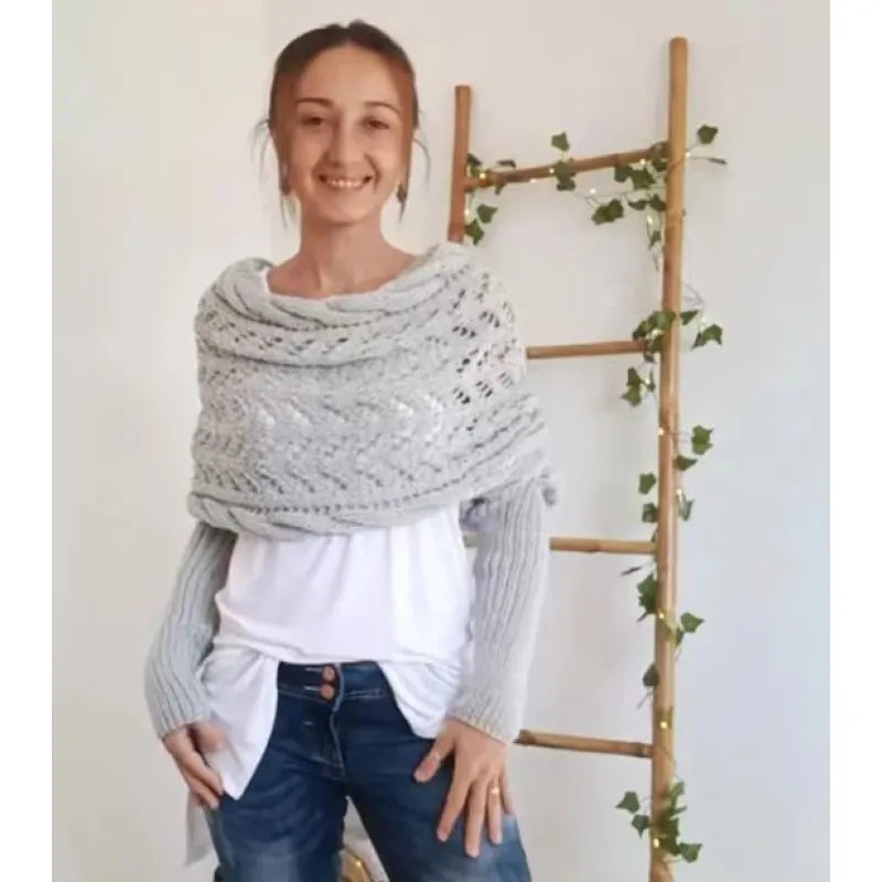 Knitted Double Sleeve Shawl