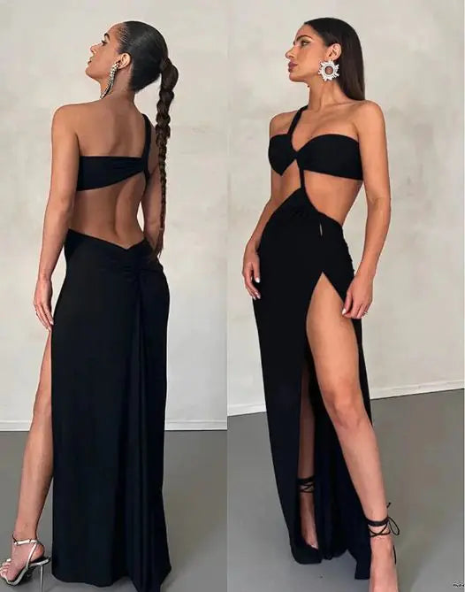 Women's One-Shoulder Solid Dress-Deals With JT