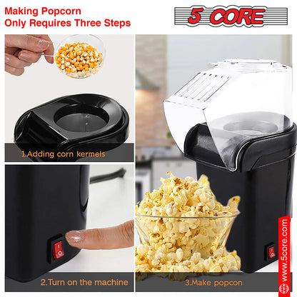 5Core Popcorn Machine 16 Cup Hot Air Popper Mini Portable Electric Pop Corn Maker